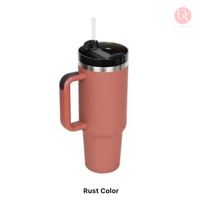 Gobelet Stanley Teermique Isotherme 1L avec Paille 1L - Tasse Grande Capacité à Anse pour Boissons Chaudes et Froides